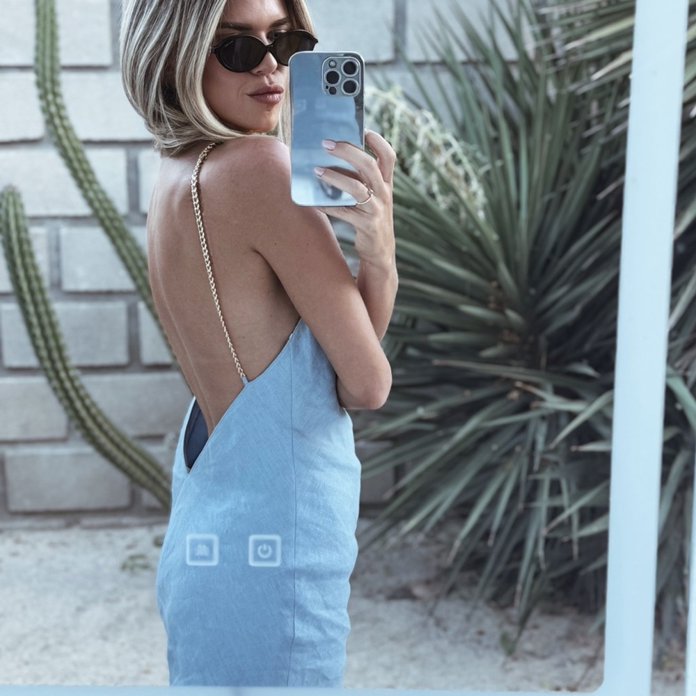 X REVOLVE Claudia X Back Chain Dress in Sky Blue 
Amanda Uprichard